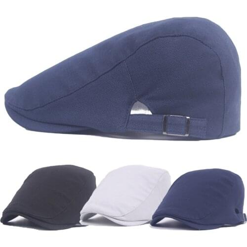 Men Plain Cotton Driving Golf Beret Hat Peaked Ivy Cabbie Newsboy Cap Hats CS165 HATCS0165
