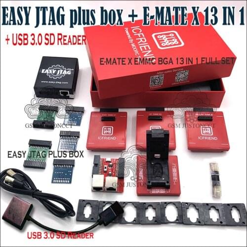 Newest Original z3x - Easy jtag plus box + E-MATE X 13 IN 1 / E-MATE X Emate box EMMC BGA 13 IN 1+ Free Shipping