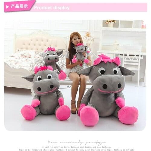 New arrival creative cartoon gray cow plush toy dairy cow soft throw pillow,surprised birthday gift h2987