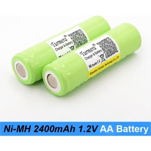 Turmera New AA Battery Rechargeable Batteries 1.2V AA 2400mAh Ni-MH Rechargeable Battery for Camera Flashlight