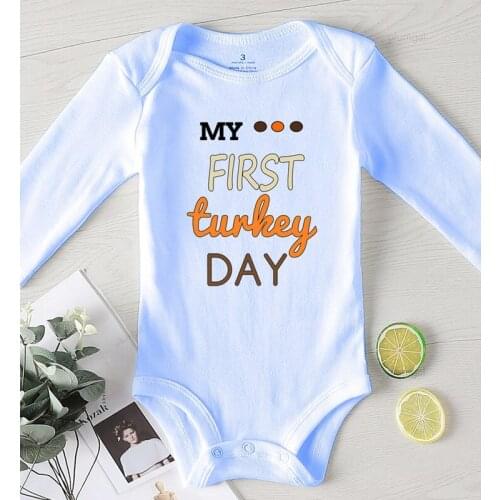 Baby Clothing Printing Thanks Giving Outfit for Girls Newborn Boy Winter Clothes Winter Jumpsuit Kids Costume Toddler Rompers