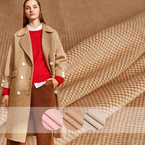 Pearlsilk 890g/m weight thicken double-side wool houndstooth Winter overcoat DIY clothes fabrics