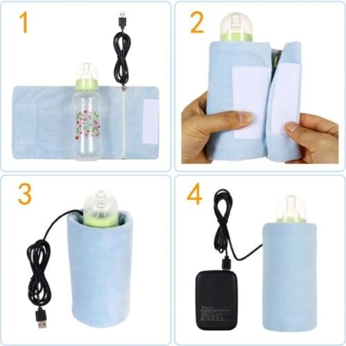 Portable Travel USB Baby Bottle Milk Warmer Infant Feeding Bottle Heated Bag Milk Thermostat Heater