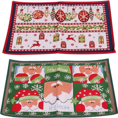Christmas Rubber Knitted Floor Mats Door Mat Carpet Home Decor Merry Christmas Home Decorations New Year Gifts Door Mats