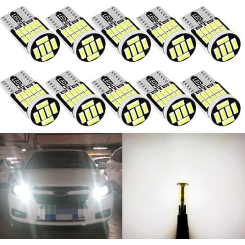 RXZ10PCS Canbus W5W Led T10 Led Bulbs 168 194 6000K White Signal Lamp Dome Reading License Plate Light Car Interior Lights Auto