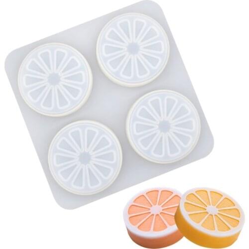 Orange Lemon Slice Cake Silicone Mold 4 Cavity Round Soap Making Aromatherapy Soap Craft Molds Candle Moulds