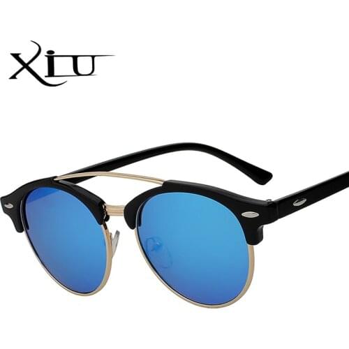 XIU Round Brand Design Polarized Men Women Sunglasses Retro Vintage Mens Sun glasses Fashion Women Glasses Top Quality UV400