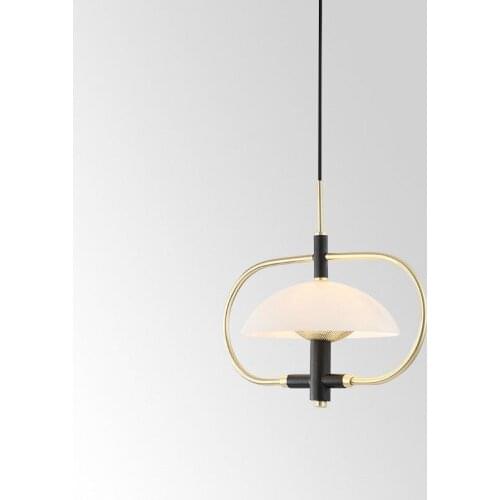 Postmodern Nordic Living Room Chandelier Restaurant Music Bar Coffee Shop Fashion Design Semicircular Glass Shade Pendant Light