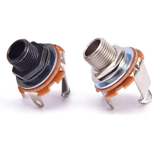 Ssilver/Black/Chrome 1/4"Mono Input Jack Plug Socket For Electric Guitar Bass,Guitar Pickup output jack Plug Socket HOT