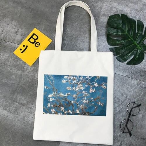 Van Gogh shopping bag bolsas de tela shopping cotton bolso bag string reusable fabric cloth cabas