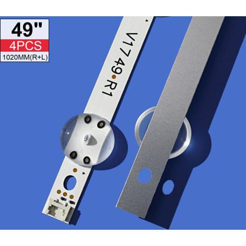 4pcs LED Backlight strip For LG 49'' TV 6916L-2862A 6916L-2863A V17 49 R1+L1 ART3 49UJ670V-ZD 49UJ651V LC490DGG(FK)(MD)