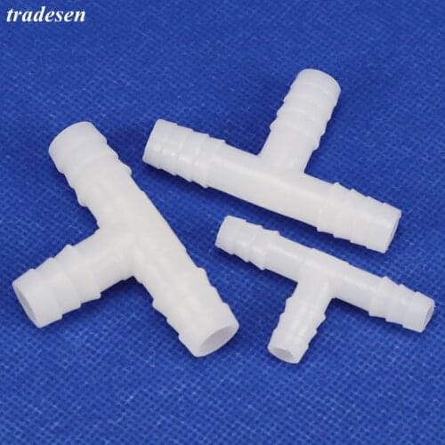 5pcs/lot PE /PP Food Grade T-Type Tee Hose Connector Splitters Equal Diameter Gladhand for 4-25mm Hose Silicone Tube Hose Jionts