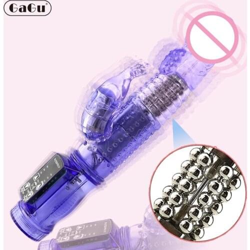 GaGu Rabbit Vibrator Realistic Dildo Penis Pussy Clitoris Stimulat Massager Rotating Beads Female masturbator Sex Toys For Women