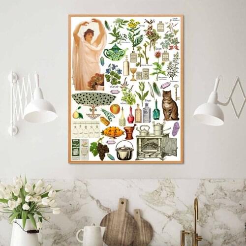 Kitchen Witch Vintage Funny Poster Decoration Canvas Painting Witchery Magic Knowledge Art Prints Gifts Home Room Wall Decor
