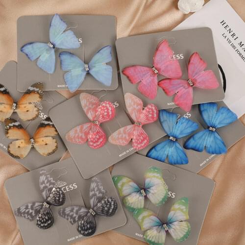 1 Pair Butterfly Hairpin For Women Girls Sweet Hair Ornament Clip Baby Girls Butterfly Hair Clips Hair Accessories