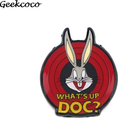 J1705 Cartoon Rabbit Lapel pins Creative Animals Brooches Hat Pin Mens Jackets Backpack Badge Enamel Metal Brooch Jewelry