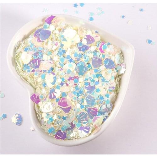 10g Brilliant Milk Color Nail Sequins Mixed 3mm Star Plum Heart Shell Sequin Paillettes Glitters For Manicure Craft