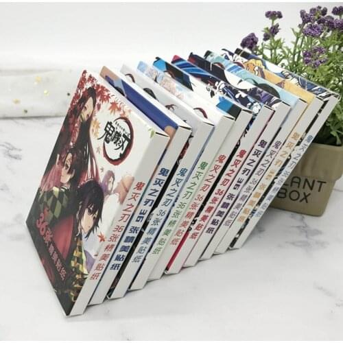36pcs/box Anime Demon Slayer Kimetsu No Yaiba Sticker Waterproof Scrapbook Decor Stationery Stickers School Office Supply Gifts