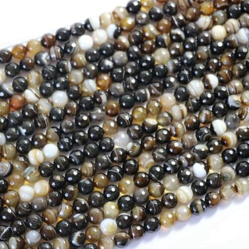 5 colors faceted round stone natural vein onyx carnelian agat 4mm 6mm 8mm 10mm 12mm loose DIY beads women jewelry finding 15"A14