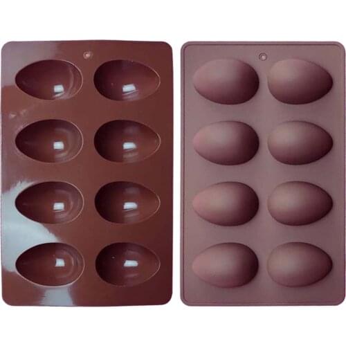 8-cup Silicone Egg Mold Food Grade Cake Decorating Chocolate Mold Easter DIY Baking Tools