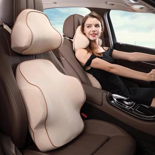 Car pillow memory cotton headrest automotive accessories seat sleep pillow car U-shaped headrest waist set