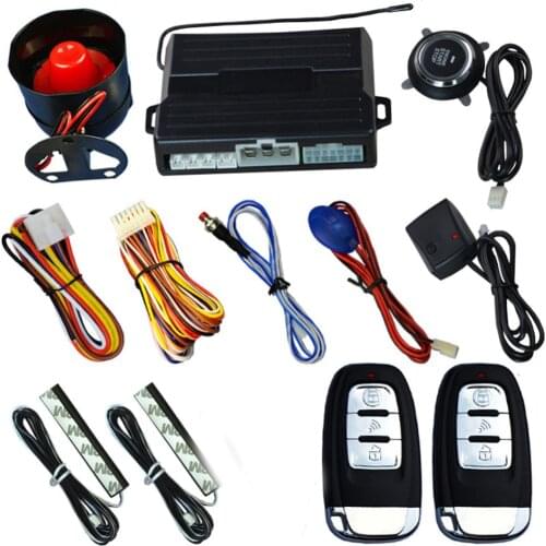 Car Alarm Passive Keyless One Button Start Remote Control System Auto Central Lock Push Button Start Stop