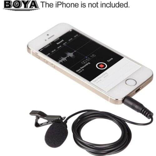 BOYA BY-LM10 Clip-on Lavalier Microphone Omnidirectional for iPhone 6 6plus 5 4S 4,for Sumsang GALAXY s6 LG G3 HTC one