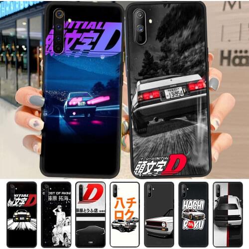 Japan Anime Initial D AE86 Case For Realme C3 6 7 8 Pro 5 C25 C21 XT X50 C15 C11 7i GT Neo Black Soft Phone Cover V13 V15 Funda