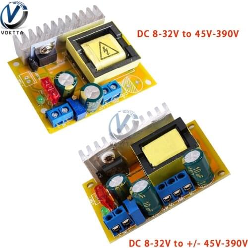 DC-DC Boost Converter Board 8-32V to +/- 45V-390V High Voltage Adjustable ZVS Capacitor Charging Power Supply Module