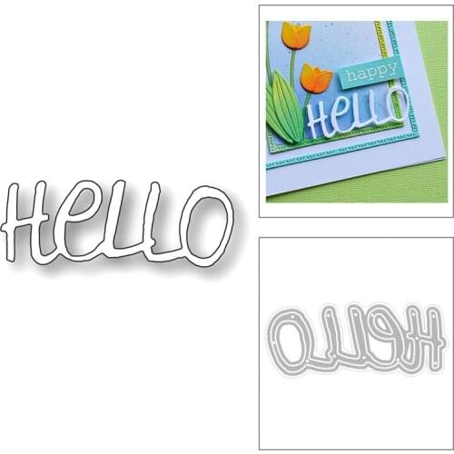 Hot 2020 Hello Art Words Greeting New Metal Cutting Dies Foil For DIY Scrapbooking Album Decorative Embossing Craft Dies Cut