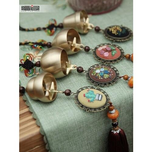 Creative embroidery diy material package hand-embroidered doorbell kit handicraft wind chime decoration door decoration bell