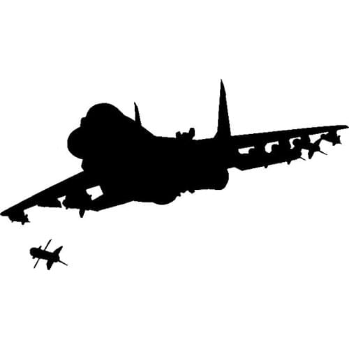Creative Decals A Plane Fighter That Is Launching Missile Vinyl Car Sticker Decoration Decal Tidal,17cm*9cm