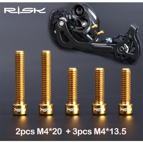 RISK Bicycle Fixing Bolts Titanium Alloy MTB Road Bicycle Front Rear Derailleur Bolt For SHIMANO XT SRAM Shift Adjustment Screw