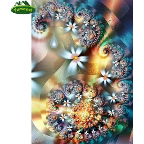 Square Diamond Painting by Number Abstract Mandala Flowers 5D Diamond Mosaic Embroidery Cross Stitch Kits Picture with Diamonds