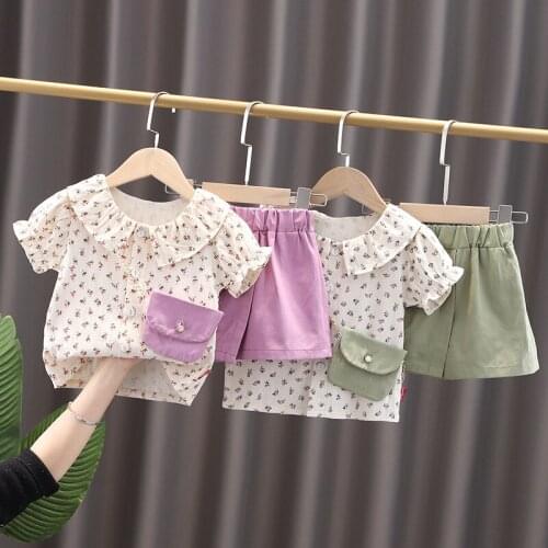 Summer New Childrens Clothing Korean Casual Boys And Girls Baby Infants And Young Children Summer Short-Sleeved Suits