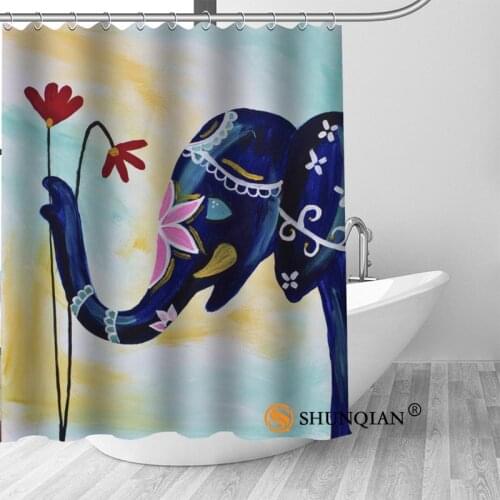 Hot Custom opulent elephant Shower Curtains Polyester Bathroom Curtains With Hook Bath Curtain Bathroom Decor