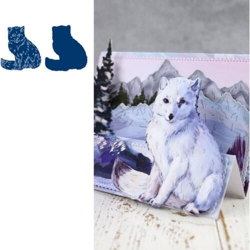 Arctic Fox Metal Cutting Dies for DIY Scrapbooking Crafts Dies Cut Stencils Maker Photo Album Template Handmade Decoration 2021