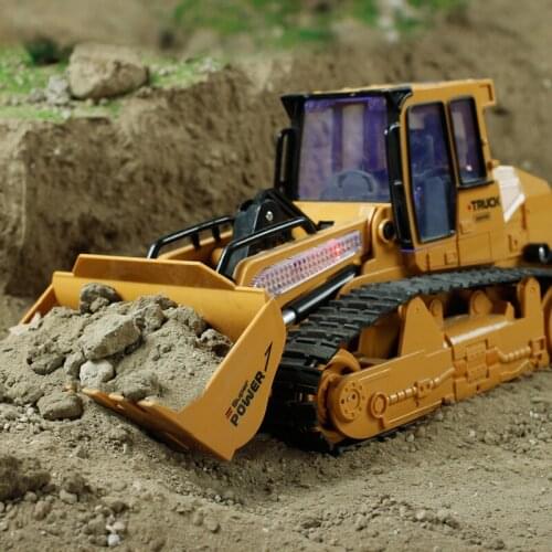 2.4GHZ Simulation Remote Control Bulldozer Excavator 10 Channel Engineering Vehicle Model Car Children Toy Boys Birthday Gift