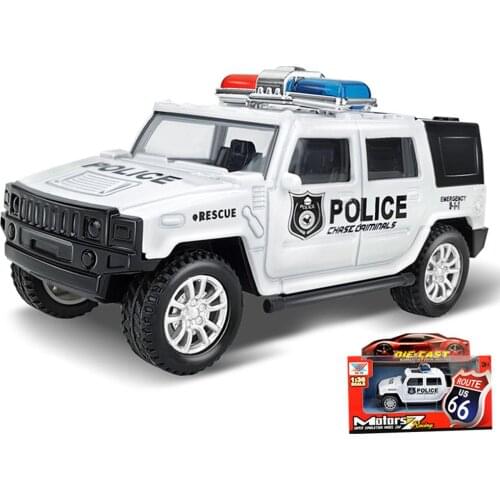 1/36 Simulation Siren Police Model Toy Car Alloy Die Cast Metal Pull Back Sound Light Pull Back Model Toys For Children