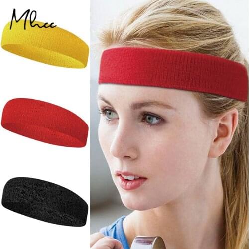 2021 Fashion Sport Head Bands For Women Solid Color Mens And Womens Sport Hair Band Towel Headband Soft Ventilation Sweat Band