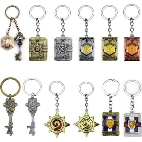 Fashion Jewelry Hot Sale Hearthstone Heroes Of Keychain Heroes Key&1 Card Back Pendant Key Chain For Men Women Car Accessories