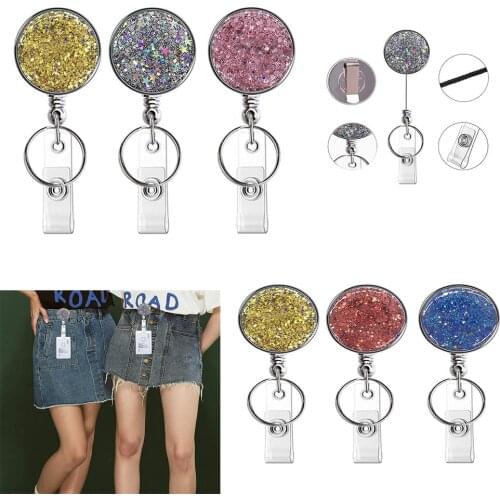 Fashion Retractable Nurse Badge Reel Clip Badge Holder Students Doctor Id Card Holder Badge Office Employee Name Badge