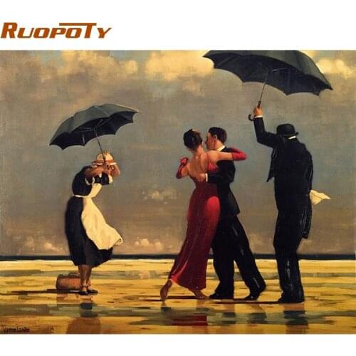 RUOPOTY Frame Tango Diy Painting By Numbers Europe Hand Painted Oil Painting On Canvas Wall Art Picture For Room Decoration