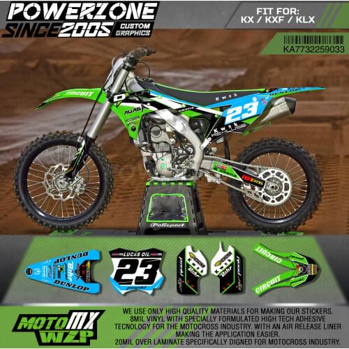 PowerZone Custom Team Graphics Decals 3M Stickers Kit For Kawasaki Sticker Decal 2017-2018 KX250F 2016-2018 KX450F 33
