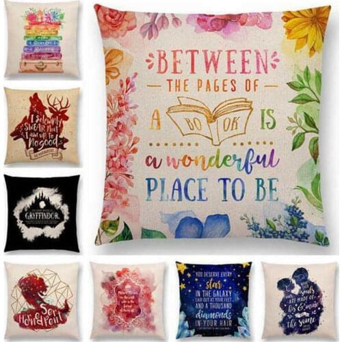 Books Cushion Pillow Cover Case Letters Fantasy Decorative Dreams Love Reading