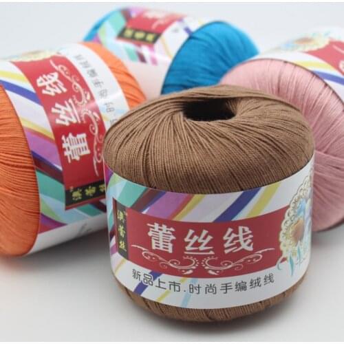 Mercerized Cotton Cord Thread Yarn DIY Embroidery Crochet Knitting Lace Sewing