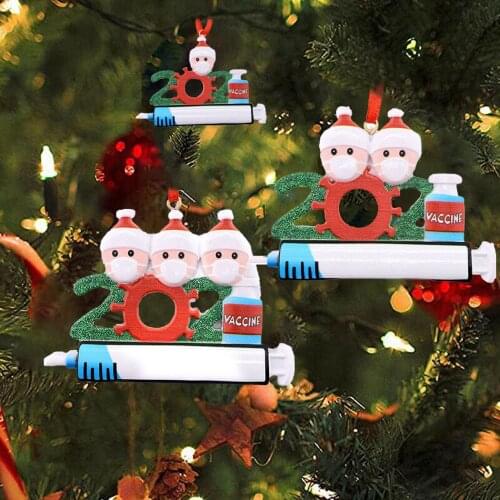 2021 New Family DIY Name Doll Facial Mask Santa Claus Christmas Hanging Pendant Ornament Creative Christmas Decoration Gift Prom