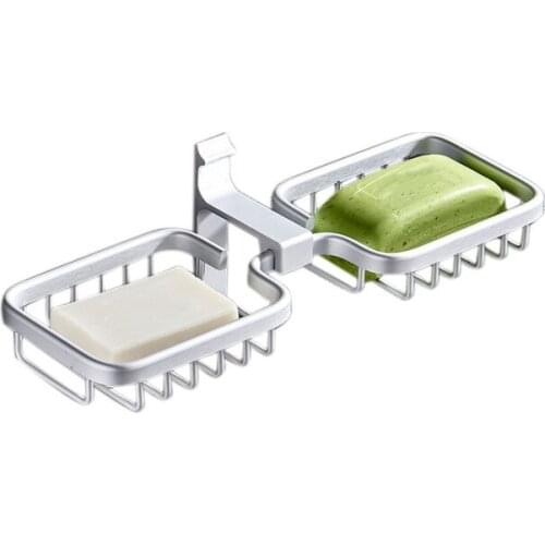 Newest Arrival Soap Holder Solid Color Hollow-Out Metal Draining Soap Stand for Home Bathroom Kitchen Hotel