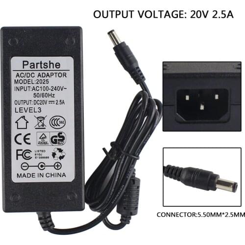 New 20V 2.5A 5.5mm*2.5mm 50-60Hz Power Adapter For Zebra TLP2844 LP2844 TLP2824 LP2824 TLP3844 LP3844 Printer power supply