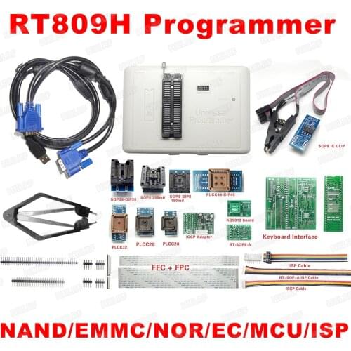 2021 Original NAND Programmer RT809H with 20 Items SOP8 Adapter Test Clip Keyboard Interface ICSP Board KB9012 Hot Selling